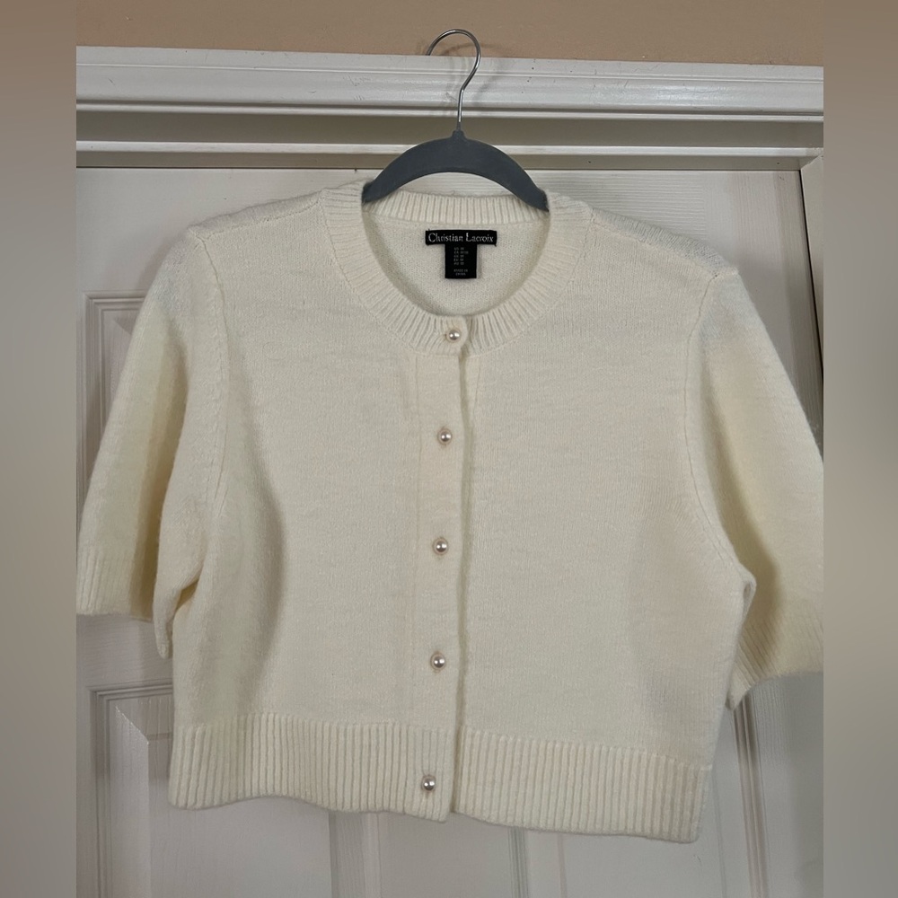 Christian Lacroix Ivory Cardigan with Button Details